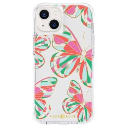 Husa Case Mate Tough Print butterflies Apple iPhone 13, transparent